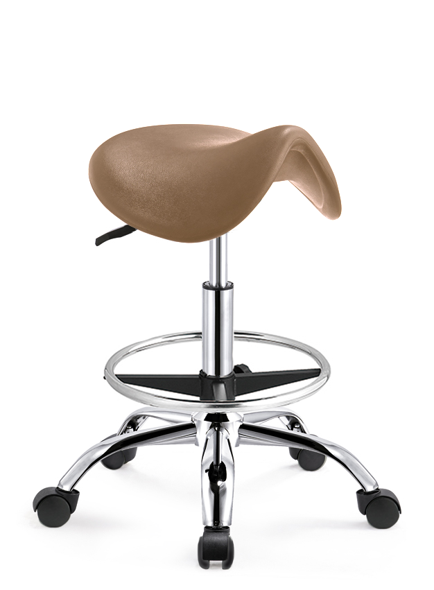 Ergonomische Zadelkruk Beige op Wielen