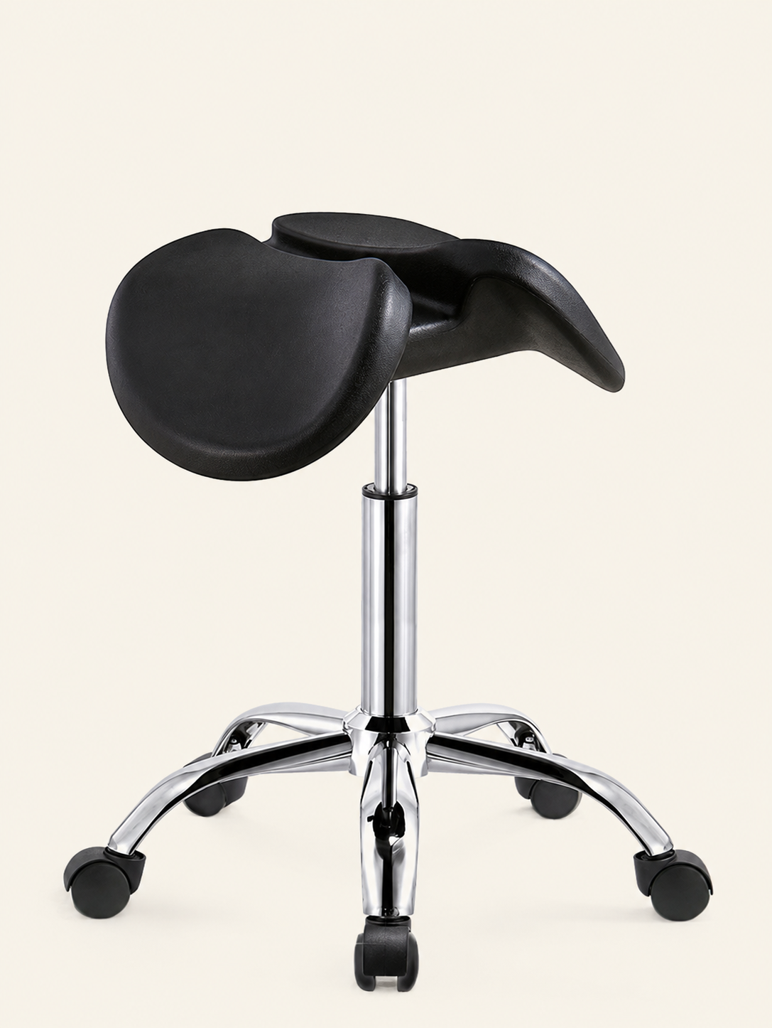 Slimzitten Balans | Ergonomische Zadelkruk op wielen - Zwart