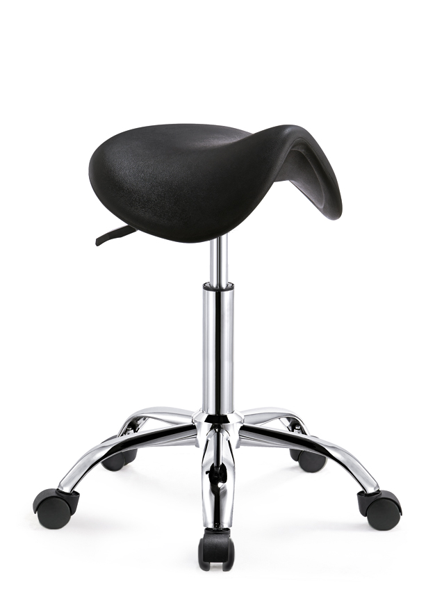 Ergonomische Zadelkruk Zwart op Wielen