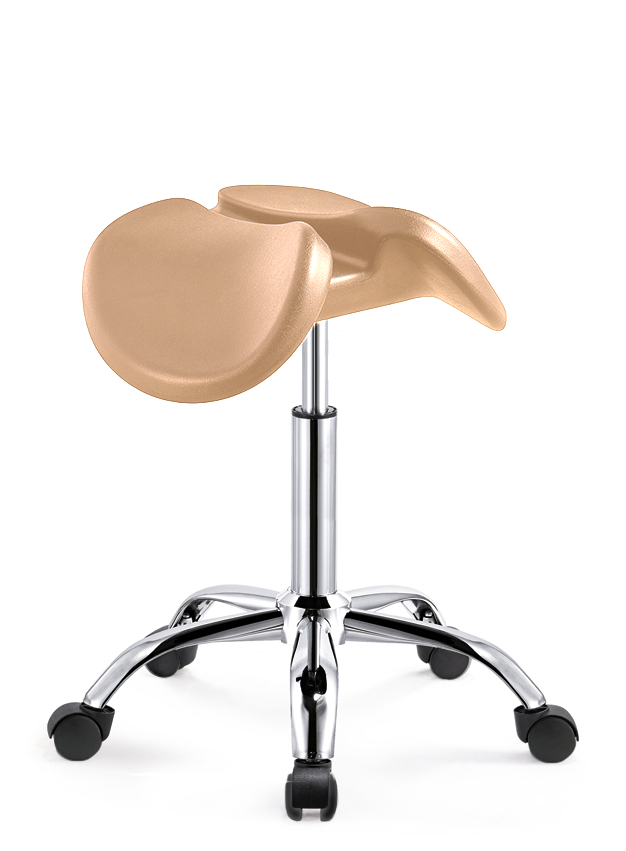 Premium Kantelbare Zadelkruk Beige op Wielen