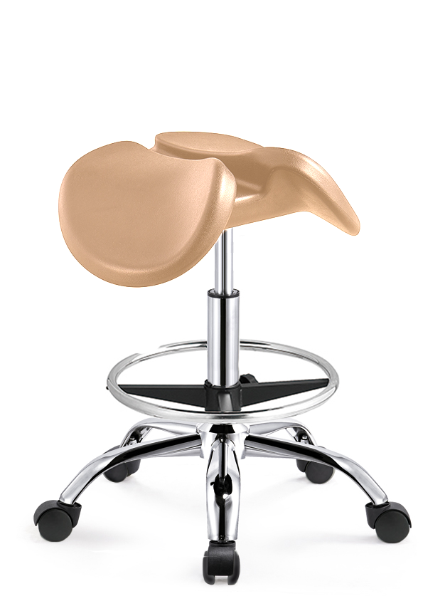 Premium Kantelbare Zadelkruk Beige op Wielen