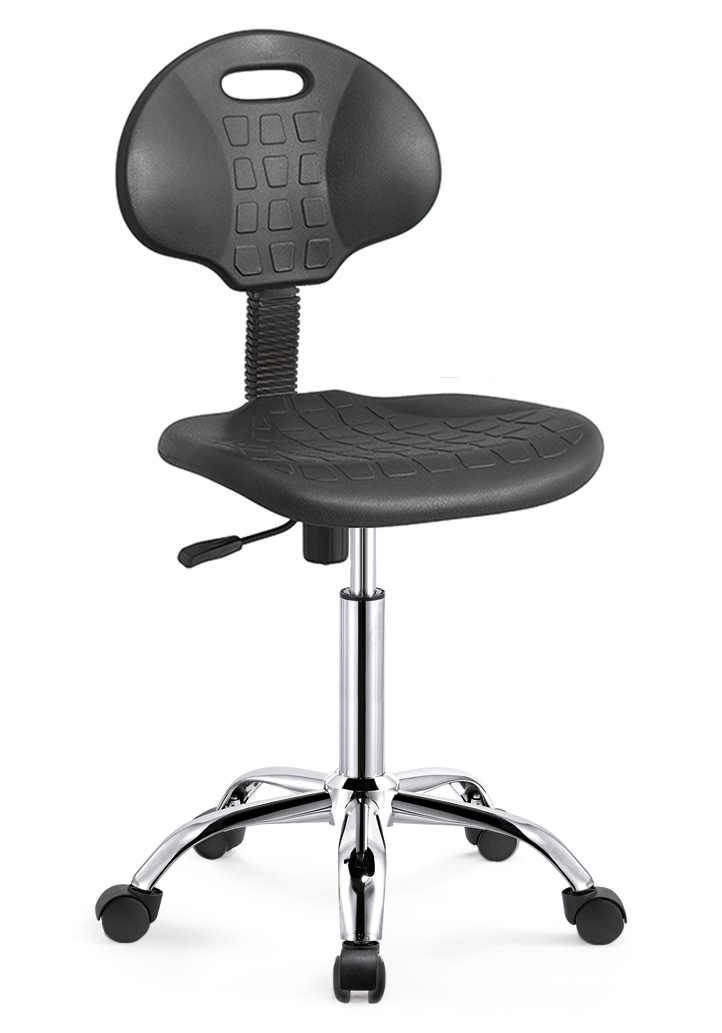 Ergonomische Werkplaatsstoel Zwart Op Wielen